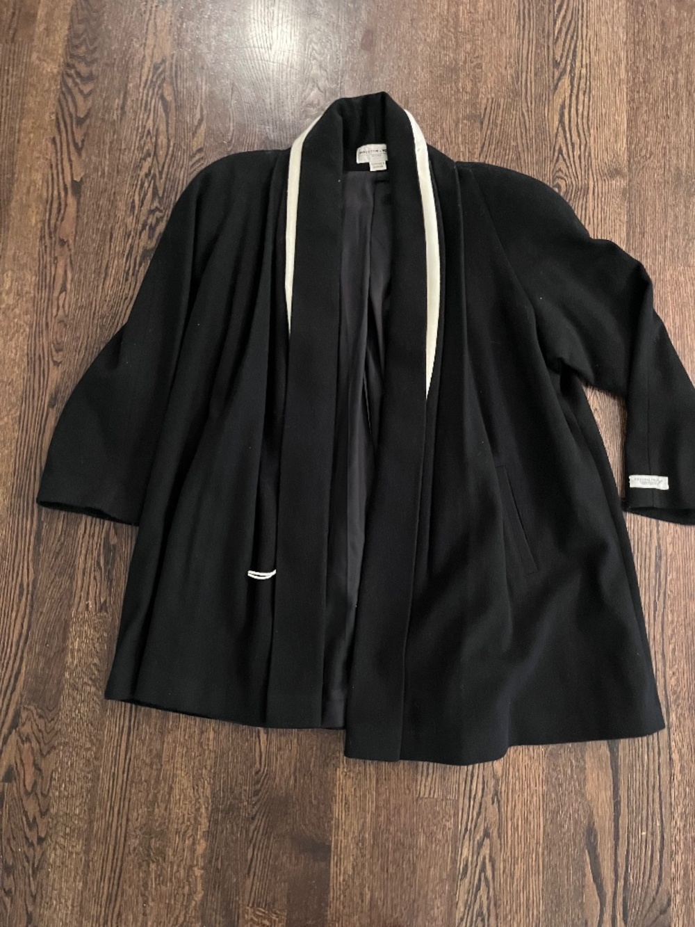 Preston & York Vintage Black Cape Jacket Coat Plus 1X 2X w/ Jones New York Scarf